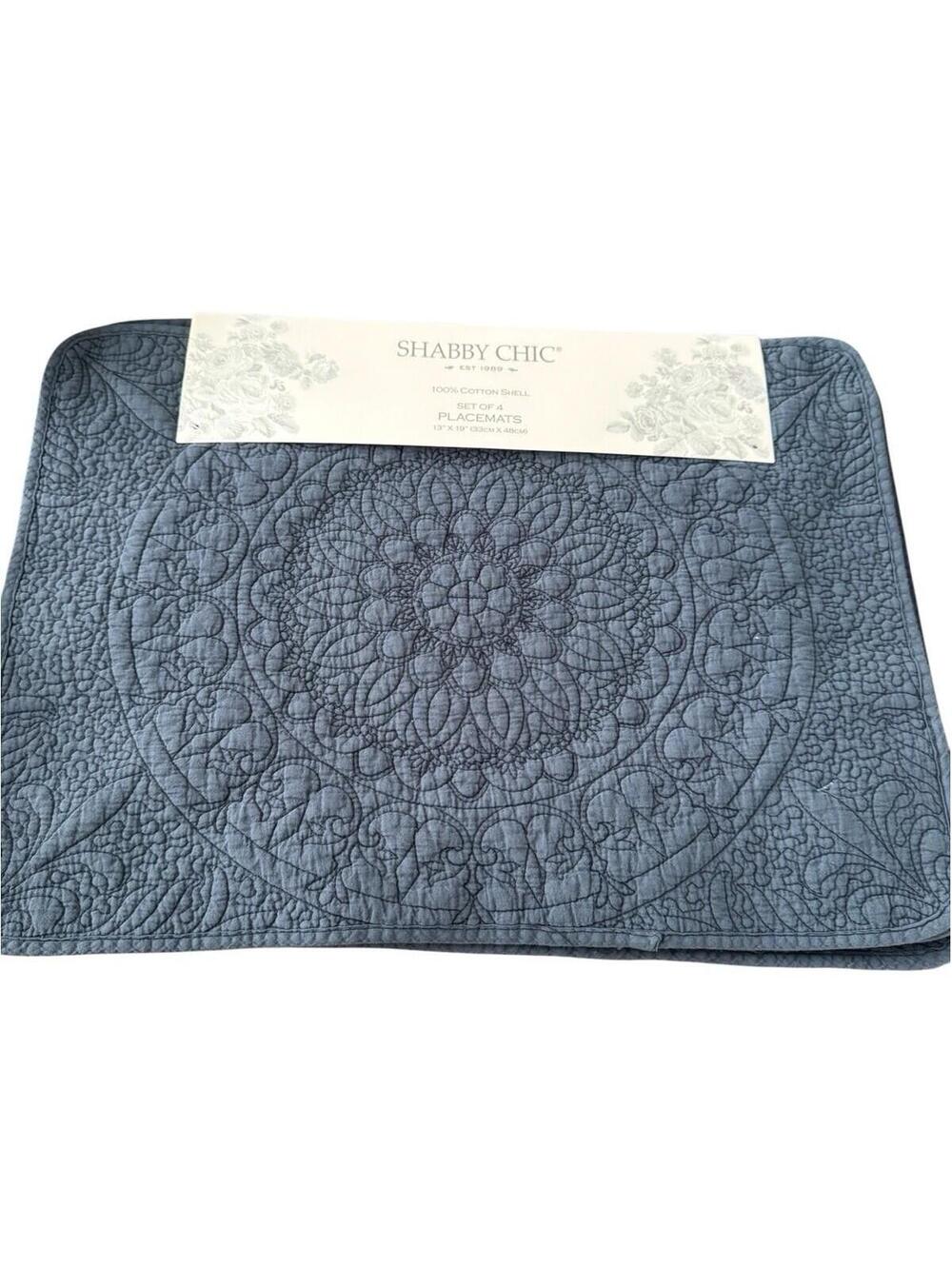 Set Of 4 Shabby Chic Placemats New in Package Blue
